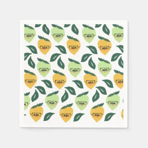 Cute yellow lemon cartoon funny illustration napkins