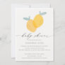 Cute Yellow Lemon Fruity Citrus Baby Shower Invitation