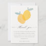Cute Yellow Lemon Fruity Citrus Bright Baby Shower Thank You Card