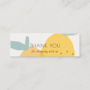Cute Yellow Lemon Fruity Citrus Bright Thank You Mini Business Card