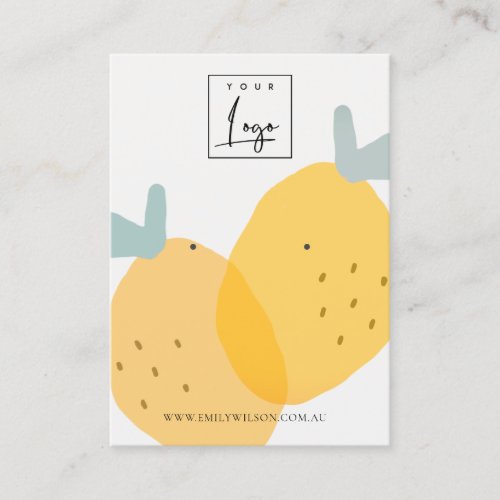 Cute Yellow Lemon Fruity Citrus Earring Display Business Card