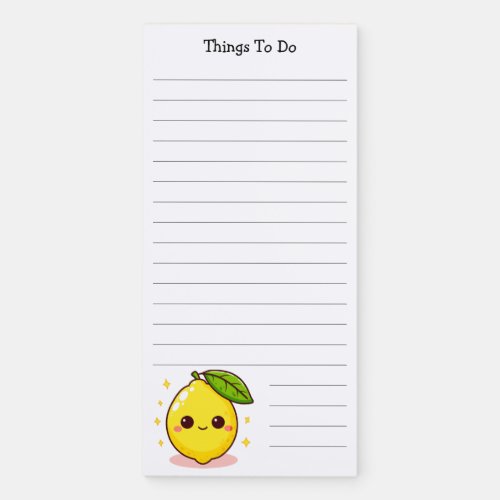 Cute Yellow Lemon Lined To Do List  Magnetic Notepad