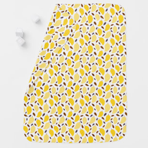 Cute Yellow Mango Pattern Baby Blanket