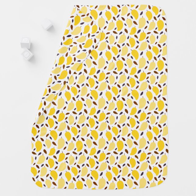 Cute Yellow Mango Pattern Baby Blanket (In Situ)