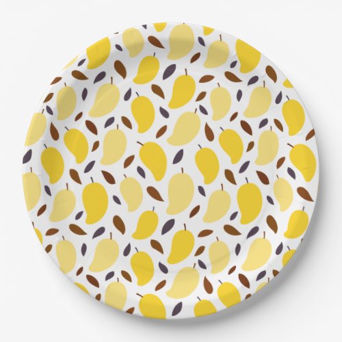 Cute Yellow Mango Pattern Paper Plates
