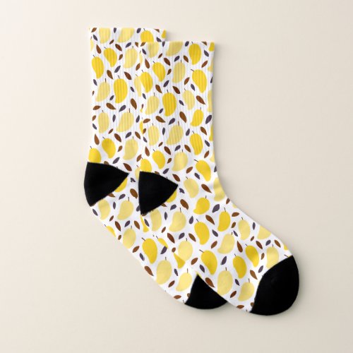 Cute Yellow Mango Pattern Socks