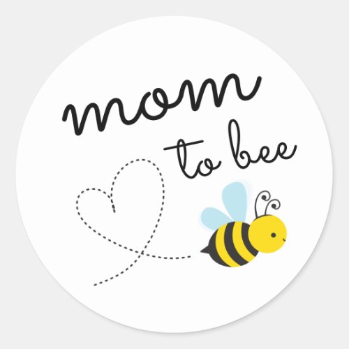 Cute Yellow Mom To Bee Classic Round Sticker