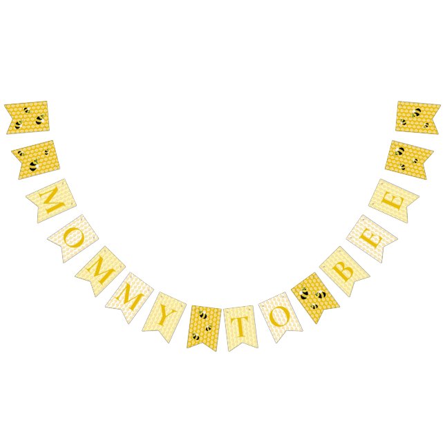 Cute Yellow Mommy to Bee Baby Shower Decor Bunting Flags (All)