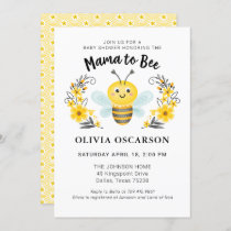 Cute Yellow Mommy to Bee Baby Shower Invitation