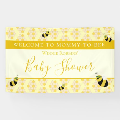 Cute Yellow Mommy to Bee Baby Shower Welcome Banner