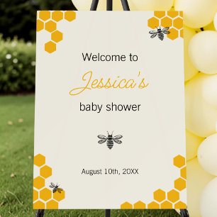 Cute Yellow Mommy to Bee Baby Shower Welcome Sign