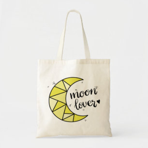 Cute Yellow Moon Lover Geometric Moon Tote Bag