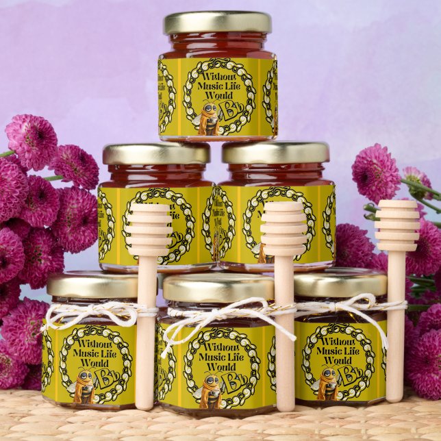 Cute Yellow Musical Bee Honey Jar Favors (Insitu)