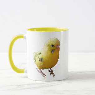 Cute Yellow Parakeet Friendly Pet Bird Photograph Mug