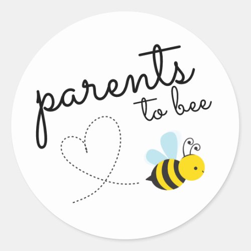 Cute Yellow Parents To Bee Classic Round Sticker
