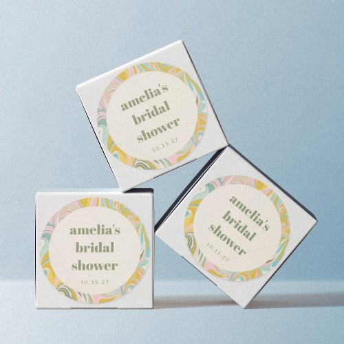 Cute Yellow Pastel Abstract Custom Bridal Shower Classic Round Sticker