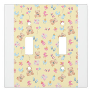 Cute yellow pastel burp cloth light switch cover