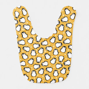 Cute yellow penguin pattern baby bib