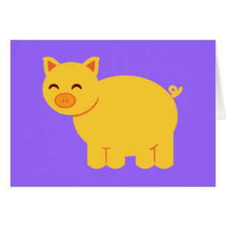 Cute Yellow Piggy Cards