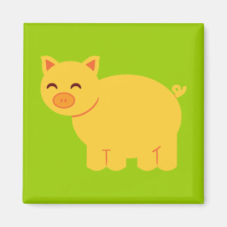 Cute Yellow Piggy Magnet