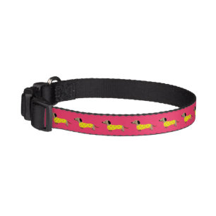 Cute Yellow & Pink Dachshund Dog  Funny Pet Collar