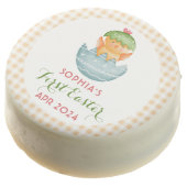 Cute Yellow Plaid Chick & Egg My First Easter Chocolate Covered Oreo (Angled)