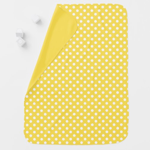 Cute Yellow Polka Dots Modern Baby Blanket