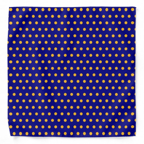 Cute Yellow Polka Dots on Navy Blue Background Bandana