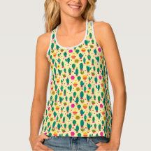 Cute Yellow Retro Cactus Sunflower Pattern