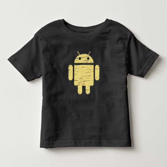 Cute Yellow Robot Toddler T-shirt (Front)