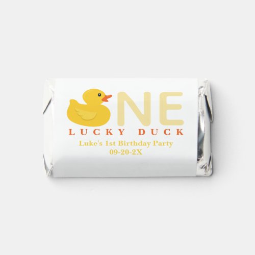 Cute Yellow Rubber Duck _ One Lucky Duck Birthday  Hersheys Miniatures