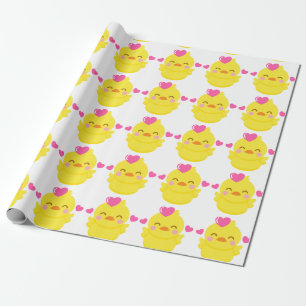 cute yellow rubber duck wrapping paper