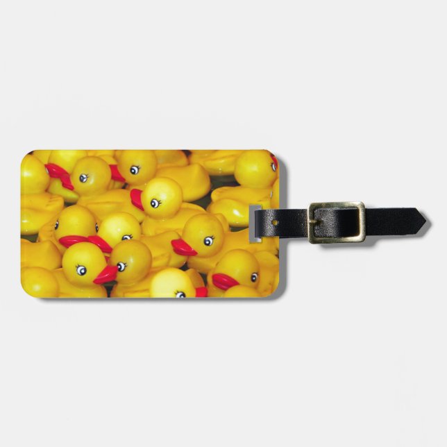 Cute yellow rubber duckies luggage tag (Front Horizontal)
