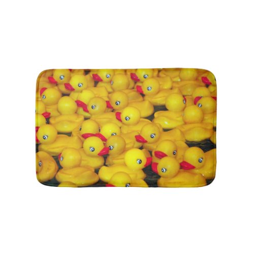 Cute yellow rubber duckies pattern bathroom mat