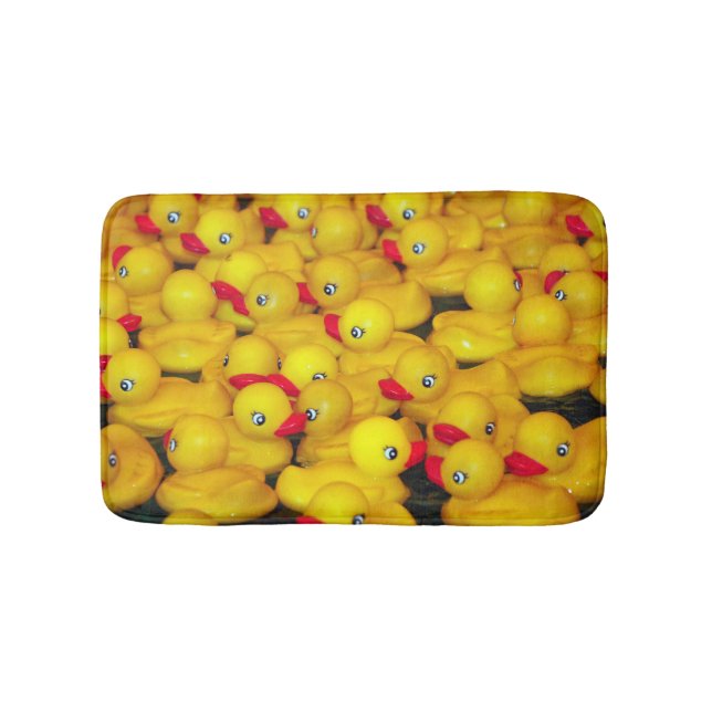 Cute yellow rubber duckies pattern bathroom mat (Front)