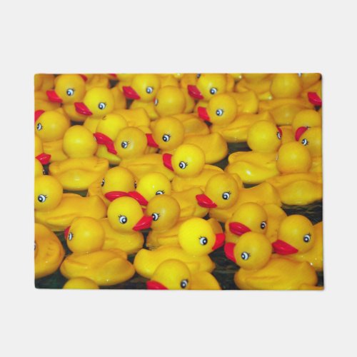 Cute yellow rubber duckies pattern doormat