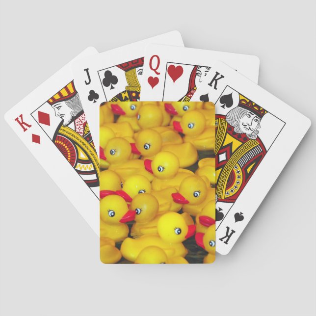 Cute yellow rubber duckies poker cards (Back)