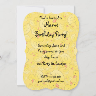 Cute yellow rubber ducks invitation
