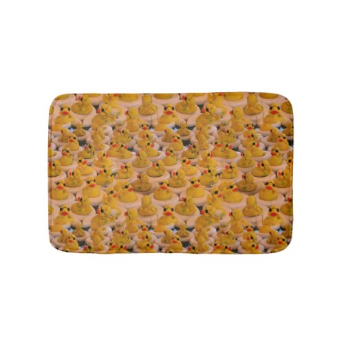 Cute Yellow Rubber Ducks Pattern Bathroom Mat