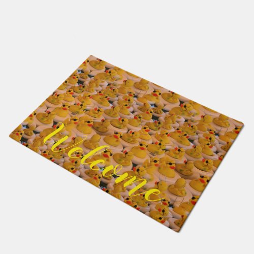 Cute Yellow Rubber Ducks Pattern    Doormat