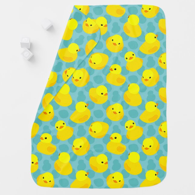 Cute Yellow Rubber Ducky Baby Blanket (In Situ)