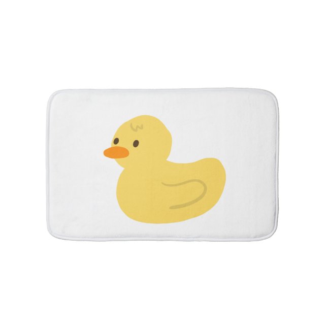 Cute Yellow Rubber Ducky Duck Graphic Bathmat (Front)