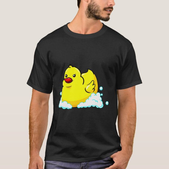 Cute Yellow Rubber Ducky Gift Funny Duck Surfing I T-Shirt (Front)