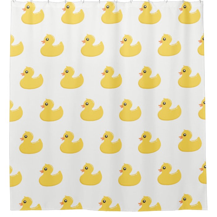 Cute Yellow Rubber Ducky Shower Curtain