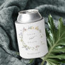Cute Yellow Rustic Meadow Floral Wreath Wedding Can Cooler