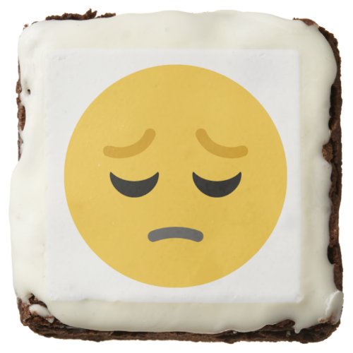 Cute Yellow Sad Face Emoji Brownie