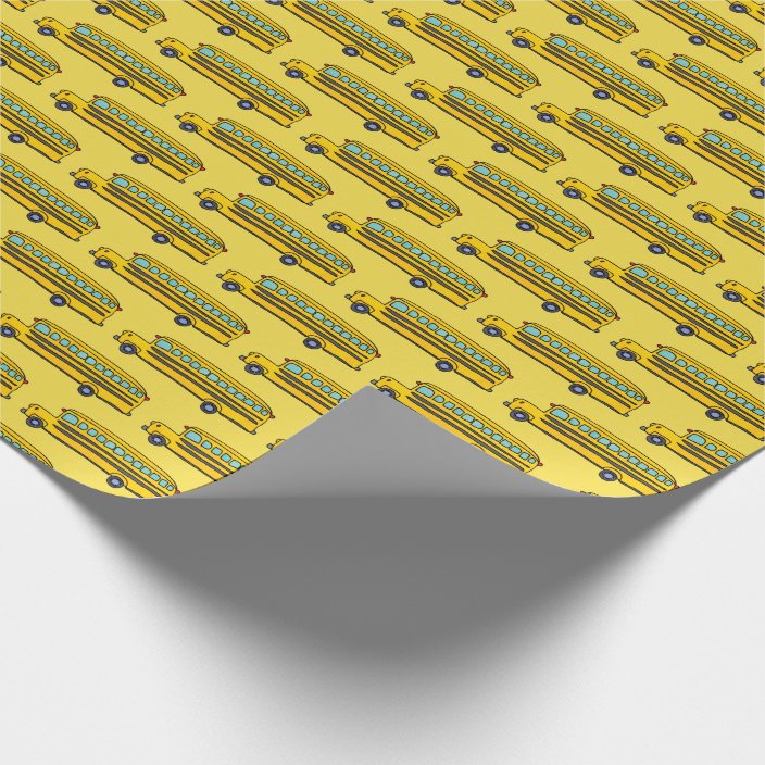 Cute Yellow School Bus Pattern Wrapping Paper | Zazzle.com