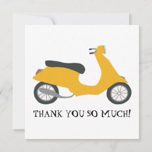 Cute Yellow Scooter Thank you CUSTOMIZE IT Card
