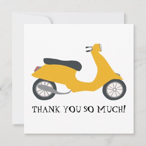 Cute Yellow Scooter Thank you CUSTOMIZE IT Card