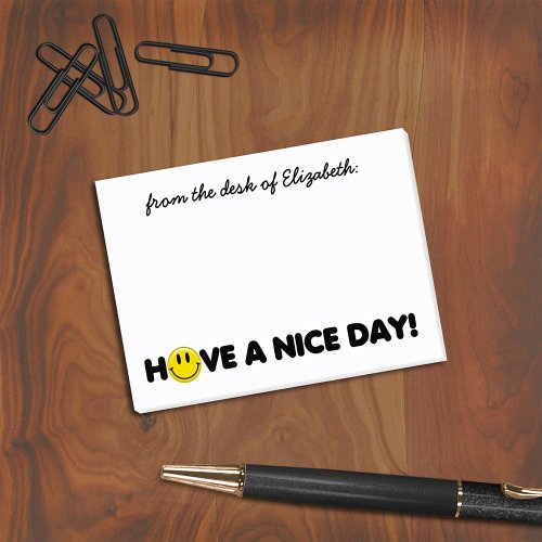 Cute Yellow Smile Face Personalized Post_it Notes